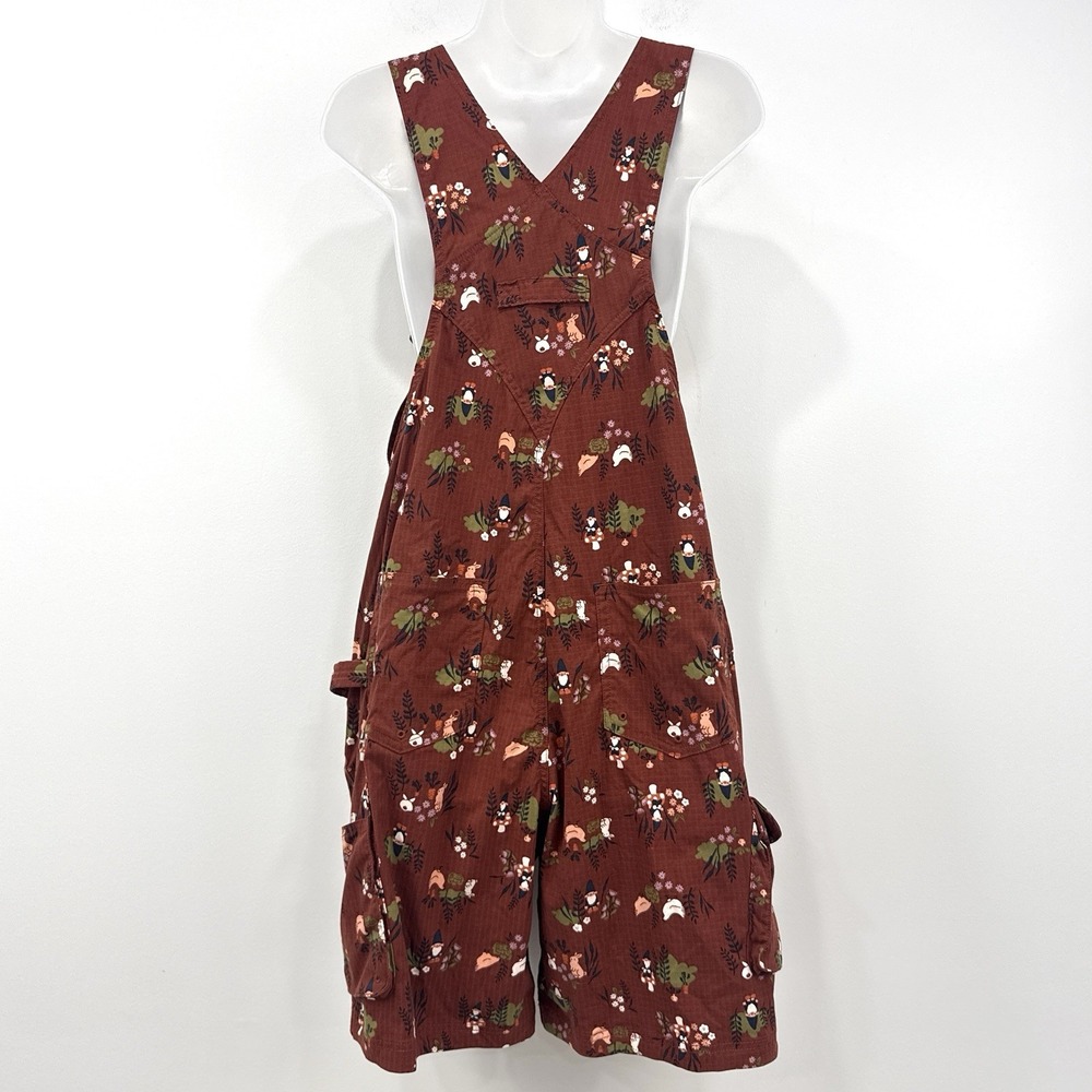 Duluth Trading Overalls M Gnome Shortalls Novelty Gardening Bunnies Barn Chicken - Picture 10 of 16